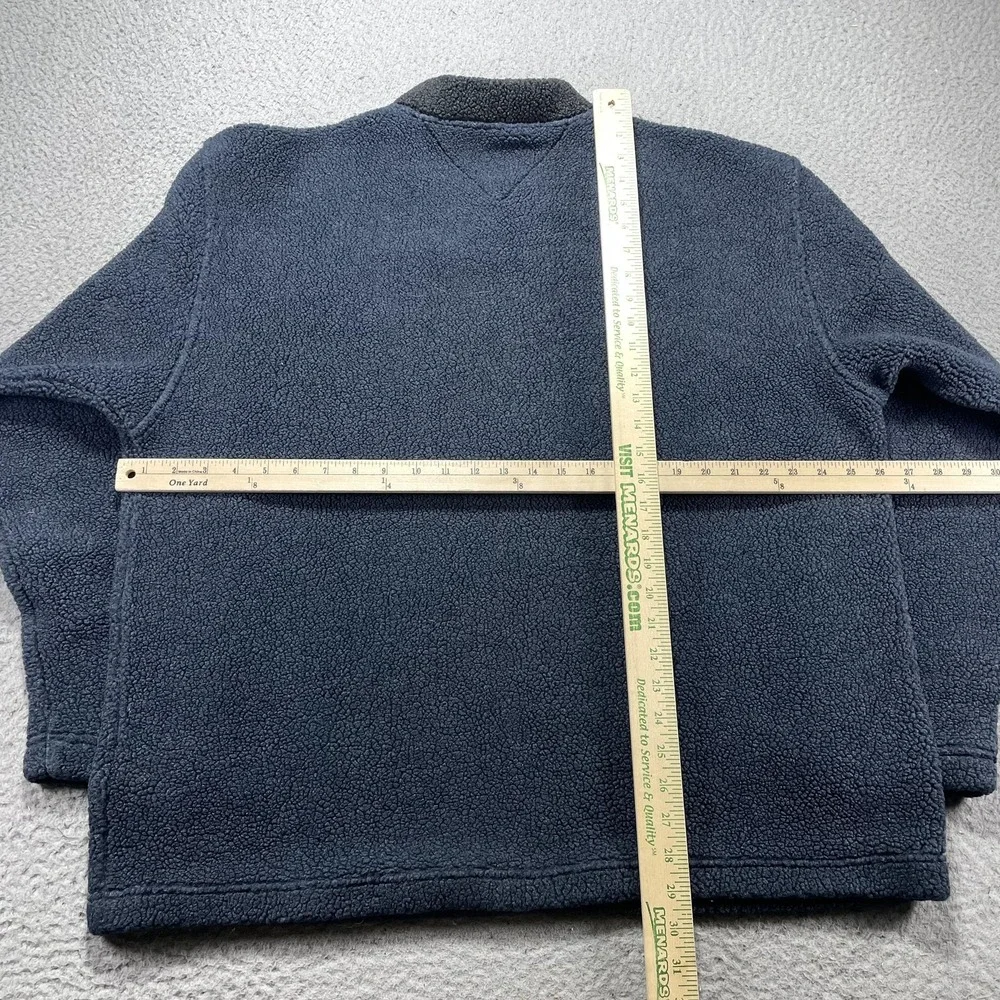 VTG Tommy Hilfiger Sweater Mens Large Blue Fleece V Neck Pullover Heavyweight